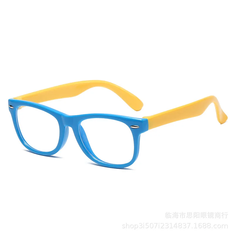 Детские очки с синим светом, Детские Квадратные Оптические очки для мальчиков и девочек, Квадратные Компьютерные Прозрачные Очки в силиконовой оправе