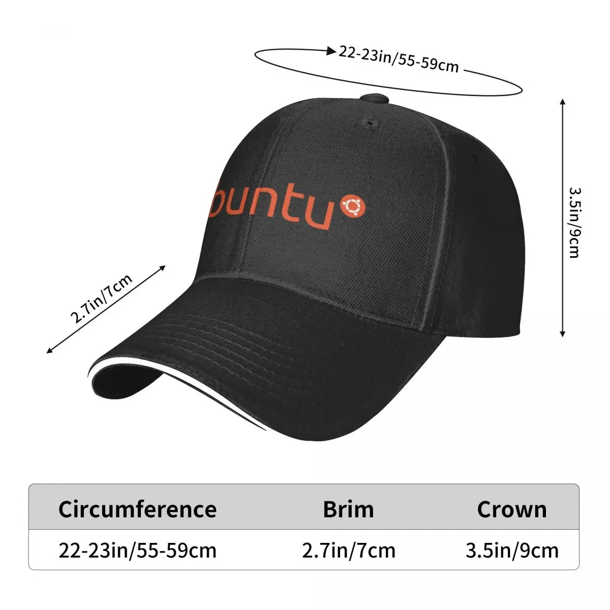 Лента для инструментов с логотипом Ubuntu, бейсбольная кепка, солнцезащитная шляпа, женская мужская