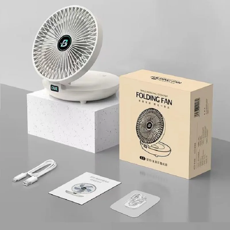 Настольный Настенный Складной Портативный USB-вентилятор, Ветроэнергетический Ручной вентилятор, Высококачественный Вентилятор для Студенческого офиса, Небольшой Охлаждающий вентилятор