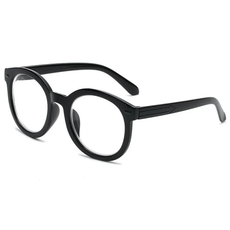 Роскошные очки для близорукости в черной оправе, мужские и женские винтажные очки по рецепту, Классические очки с круглым вырезом большого размера