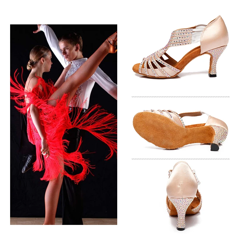 Танцевальная обувь Для женщин DKZSYIM, Современная Танцевальная Обувь, Блестящие Стразы, Обувь для Сальсы, Бального Танго, Латиноамериканских Танцев, Обувь Для Девочек, Женская оптовая продажа