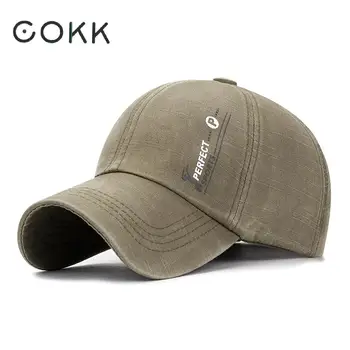 COKK Женская Бейсболка Для Мужчин Snapback Hat Хорошего Качества Летняя Промытая Хлопковая Кепка Gorras Повседневная Мужская Бейсболка