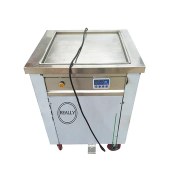 Машина для приготовления рулетов для мороженого на одной квадратной сковороде 110 В/220 В с хладагентом R410A