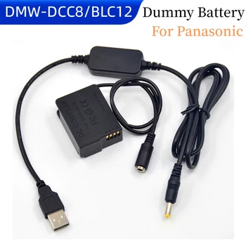 5 В USB Кабель постоянного тока + DCC8 Соединитель постоянного тока BLC12E Фиктивный Аккумулятор с полным декодированием для Panasonic Lumix GX8 FZ2500 FZ1000 FZ300 FZ200 G80 G81