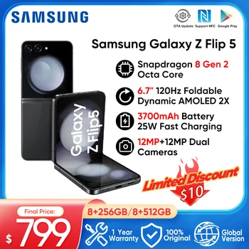 2023 Samsung Galaxy Z Flip5 Flip 5 5G Складной Динамический AMOLED 2X Дисплей Snapdragon 8 Gen 2 Android 13 samsung с Flip 5