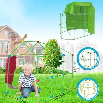 Новый Креативный Форт Строительные Блоки Крытый Шатер Кирпичный Комплект Детские Игры с Мячом 