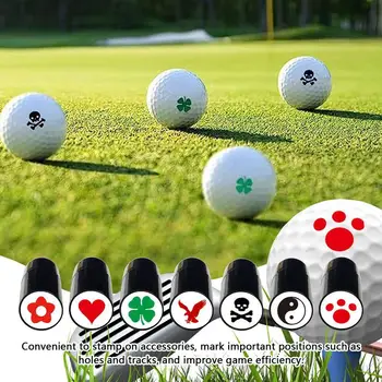 Маркер для штамповки мячей для гольфа Быстросохнущие Бесцветные Безопасные и водонепроницаемые чернила для штампов Различные узоры Пластиковые аксессуары для гольфа