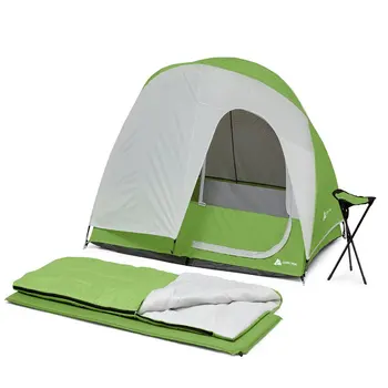 Комплект из 4 предметов для походного лагеря Weekender (включает палатку, спальный мешок, походный коврик, табурет)