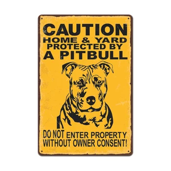 Предупреждающие металлические жестяные таблички с собакой, Винтажный плакат, Остерегайтесь собаки, Ретро-жестяные таблички, наклейки на стены для сада, украшения дверей семейного дома