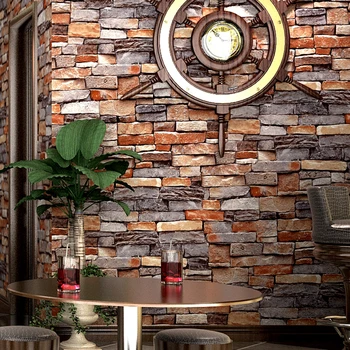 3D стерео Рельефные Обои из искусственного Камня Ресторан Кафе Фон для гостиной Водонепроницаемые Утолщенные обои из ПВХ Домашний Декор