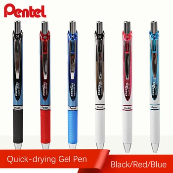 12шт Гелевая Ручка Pentel ENERGEL Черные, Красные, Синие Жидкие Гелевые Чернила BLN75 0,5 мм Ручка Гладкая Быстросохнущая Шариковая Ручка