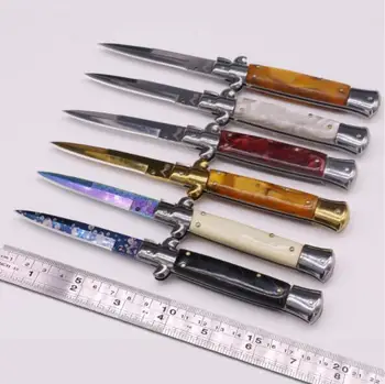 Итальянский AKC Godfather 440C Складной Нож с лезвием Shell 58HRC Высококачественный Открытый Портативный Складной Нож для Кемпинга, Тактические Ножи