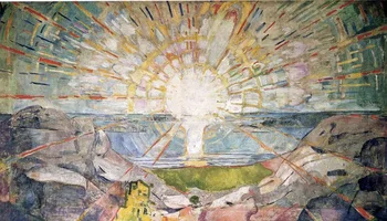 Репродукция картины маслом на льняном холсте, the-sun-1916 Эдварда Мунка, 100% ручная работа, абстрактная картина маслом