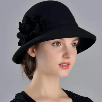 Женская Шляпа Осень-Зима, Шерстяные Шапки, Сохраняющие Тепло, Элегантная Женская Модная Шляпа В Английском Стиле, Фетровые шляпы