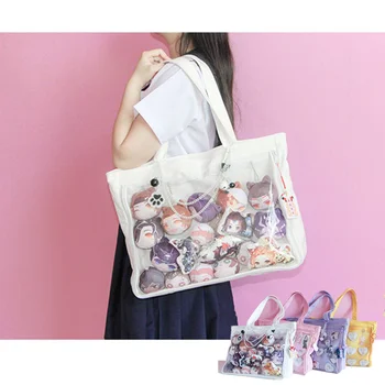 Японская Школьная сумка для униформы JK, Холщовая Сумка на одно плечо, Портативное Украшение в стиле Аниме, Косплей Itabag Harajuku