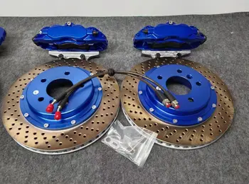 Передняя тормозная система Icooh racing, высококачественный синий суппорт с 4 отверстиями, с просверленным тормозным диском для bmw e85 z4