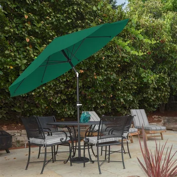 10-футовый зонт для патио с автоматическим наклоном, пляжный зонт от солнца