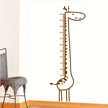 Мультяшный Милый Жираф, измеряющий высоту Линейки, Наклейки на стену для Детской комнаты, Украшение дома, Наклейка на стену, Домашний декор, Детская комната, ПВХ