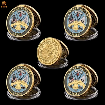 5шт 1775 США Департамент ВМС Корпус морской пехоты Армия Золотая военная медаль жетон Вызов Коллекция монет