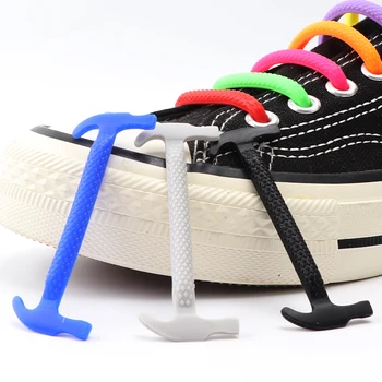 16ШТ Круглых Силиконовых шнурков для обуви без завязок, Шнурки для обуви без галстука, Эластичные шнурки для Кроссовок, Детские Резиновые быстрые шнурки для обуви для взрослых