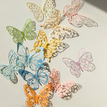 Yoofun Beautiful Hallow Кружева 3D Бабочки Декоративные Материалы Для Скрапбукинга Бумага для Коллажей Нежелательный Журнал Бумага для поделок