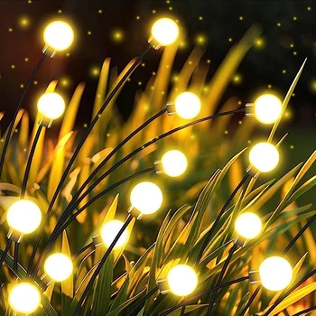 6 светодиодных фонарей-светлячков на солнечных батареях, уличный водонепроницаемый светильник для сада, газона, Ландшафтного освещения, Декора, солнечного света, Рождественской лампы
