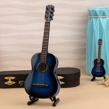 Мини-классическая Гитара, Деревянная Миниатюрная модель Гитары, Музыкальный инструмент, Украшение Гитары, Подарочный декор для спальни, гостиной