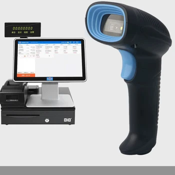 Модный беспроводной сканер красного света штрих-код QR-сканер 2D Быстрое распознавание Высокое качество Со встроенной батареей