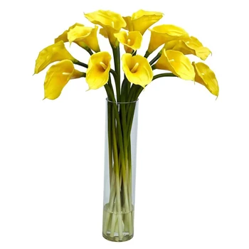 Шелковая цветочная композиция с цилиндрической вазой, декор из желтой клубники, Бежевый декор для полок, Ваза для грибов, Вазы для цветов, Розовый дек