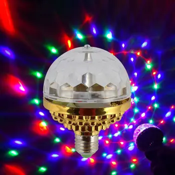 Красочный Автоматически Вращающийся Сценический Световой Эффект Лампа E27 Home Party KTV Disco DJ Magic Ball Light Танцевальная Вечеринка Атмосферная Лампа