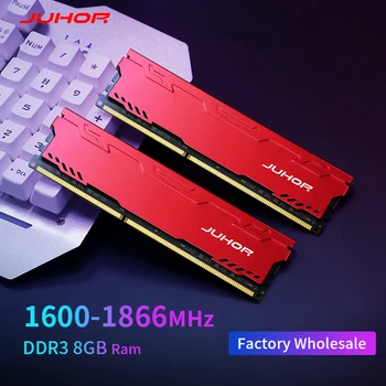 JUHOR оптовая продажа Оперативной Памяти 8GB 1600MHz 1866MHz DDR3 Memoria Настольная Dimm-память С Теплоотводом