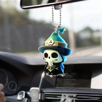 Акриловые фигурки скелетов, Автомобильное зеркало, подвесной кулон, украшения для автомобиля на Хэллоуин