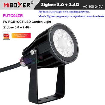 Miboxer Zigbee 3,0 6 Вт RGBCCT Светодиодные Садовые Фонари FUTC04ZR Водонепроницаемый IP6 Открытый Газонный Светильник Zigbee 3,0 шлюз/2,4 Г Пульт Дистанционного Управления