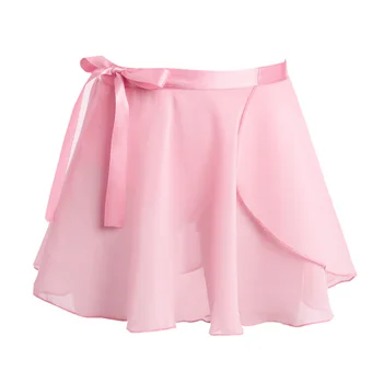 Детская Балетная юбка для девочек, Базовая Классическая Шифоновая мини-юбка с запахом, Костюм Балерины, Танцевальное Гимнастическое Трико, Юбки