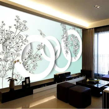 beibehang Пользовательские обои 3D стереоскопическая модель фрески с кратким кругом ТВ фон гостиная спальня papel de parede