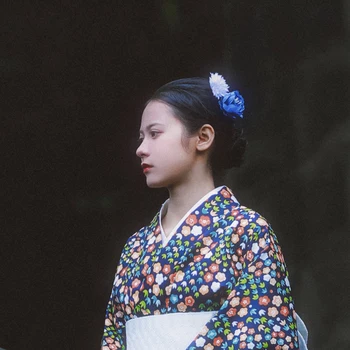 Женское Японское Традиционное Кимоно В винтажном стиле, Классическое Длинное платье С цветочным принтом, Официальный костюм для Косплея Юката