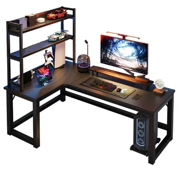 Настольный стол для киберспорта, современная простота, Компьютерная угловая дуга, многослойная полка, мебель для спальни