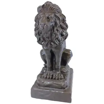 Статуя льва – Натуральная бронза – Изготовлена из пластиковой смолы - Легкая – Высота 28 дюймов