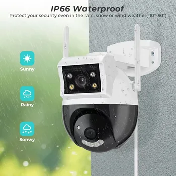 4MP 1080P iCSee/Yoosee Двухобъективная Bluetooth PTZ IP Купольная Камера Полноцветный AI Гуманоид Обнаружения Домашней Безопасности CCTV Радионяня