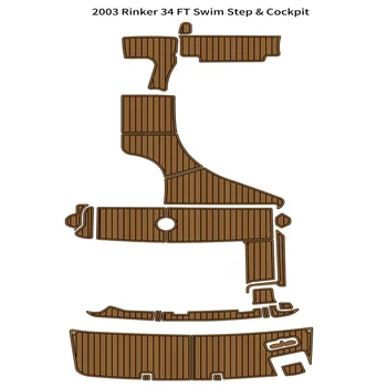 2003 Rinker 34-футовая платформа для плавания, Кокпит, коврик для пола из пены EVA, палуба из тикового дерева