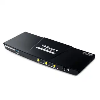 TESmart 2-Портовый Двухмониторный KVM-переключатель HDMI Для финансовой торговли 4K60Hz с USB 3,0 Концентратором и аудио вводом-выводом HDMI KVM-переключатель