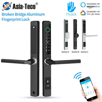 Ttlock App Bluetooth Отпечаток пальца Электронный Умный Дверной Замок Телефон/Отпечаток пальца/ IC-карта/Код/Аварийный ключ Разблокировки Непромокаемый