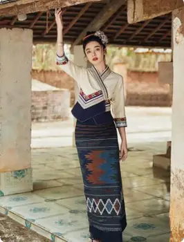 Китайская летняя одежда Xishuangbanna Dai, платья в экзотическом стиле для женщин