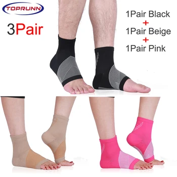 TopRunn 3 пары (6 шт.) Спортивные носки для бега, верховой езды, танцев, защита от растяжения лодыжки, защитный ремешок на лодыжке, рукав на щиколотке