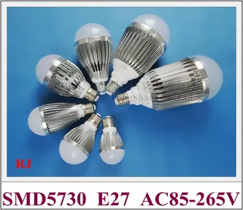 алюминиевая светодиодная лампа SMD5730 LED bubble ball bulb globe light лампа 3 Вт 5 Вт 7 Вт 9 Вт 12 Вт 15 Вт 18 Вт AC85-265V E27 высокое качество, высокая яркость