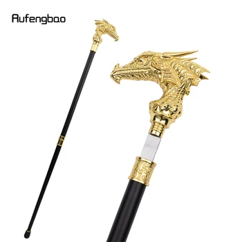 Золотая Роскошная трость в виде головы дракона со скрытым мечом 26 см, Модный Меч-трость для самообороны, Косплей, Посох 93 см