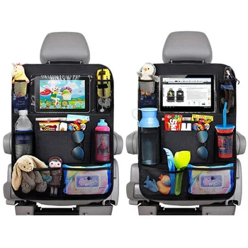2 шт./1 шт. Органайзер для заднего сиденья автомобиля, Защитная крышка для заднего сиденья автомобиля с сенсорным экраном, держатель для планшета, коврики для ног с карманом для игрушек
