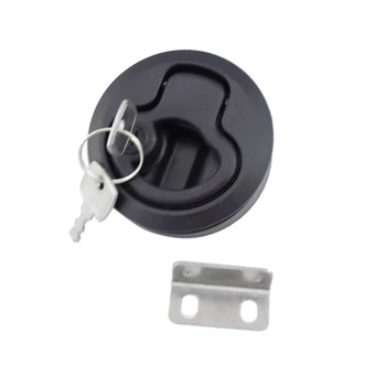 1 шт. черный АБС-пластик, круглая запирающаяся защелка заподлицо с ключом для выдвижного ящика шкафа лодки