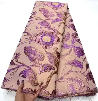 2023 Высококачественная африканская парчовая Жаккардовая кружевная ткань с вышивкой из французского тюля Кружевная ткань для вечернего платья в нигерийском стиле