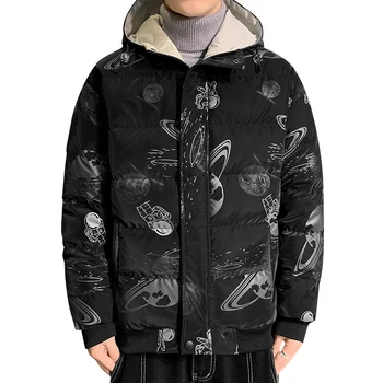 Пальто с хлопковой подкладкой, мужская осенне-зимняя новая теплая куртка с капюшоном, модная куртка, мужской топ